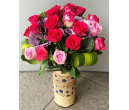 FR158-sweet heart (20mix pink roses from $149.99 M:$199.99(30stems) ;L:$299.99(30 stems)include vase 