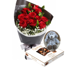 FR00402 L(12 stems roses)