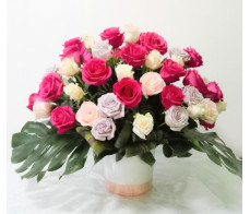 FM1711_ mix roses pot  from$299(36stems);M:$499(60stems);L:$899(99stems)