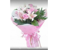 FM036-lovely lily& pink rose bouquet  from $99.99 M:$149.99 L:$199.99