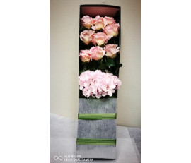 FR094(long pink roses arrangement  gift box)