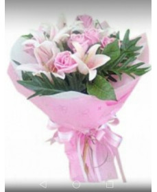 FM036-lovely lily& pink rose bouquet  from $99.99 M:$149.99 L:$199.99