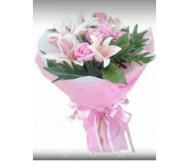 FM036-lovely lily& pink rose bouquet  from $99.99 M:$149.99 L:$199.99